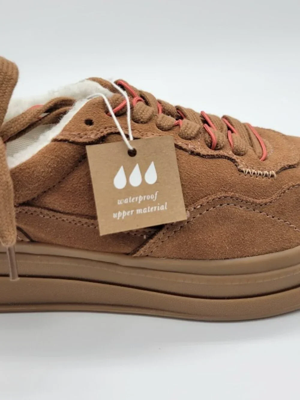 DOLCE VITA Naomy H2O Women’s Size 8.5 Brown Suede Faux Fur Waterproof Sneakers